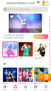 Love You Like A Love Song on the Just Dance Now menu (2020 update, phone)