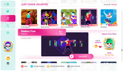 Stadium Flow on the Just Dance 2020 menu