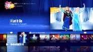 Let It Go on the Just Dance 2017 menu