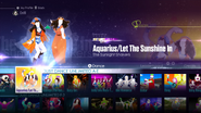 Aquarius/Let the Sunshine In on the Just Dance 2016 menu