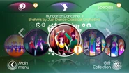 Hungarian Dance No. 5 on the Just Dance 3 menu (Wii/PS3)