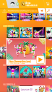 Boys (Summertime Love) on the Just Dance Now menu (2017 update, phone)