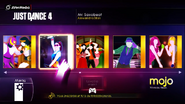 Mr. Saxobeat on the Just Dance 4 menu (Xbox 360)