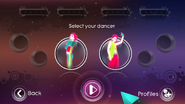 Just Dance 3 coach selection screen (Classic, Wii/PS3)