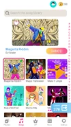 Magenta Riddim on the Just Dance Now menu (phone)