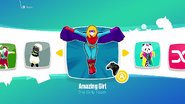 Amazing Girl on the Just Dance 2018 menu (Kids Mode)