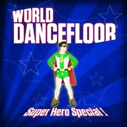 The coach on a promotional image for the World Dance Floor superhero event