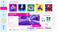 Blinding Lights (Extreme Version) on the Just Dance 2021 menu