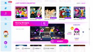 Kissing Strangers on the Just Dance 2019 menu