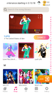 Lump on the Just Dance Now menu (2020 update, phone)