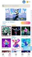 Black Mamba (Alternate Version) on the Just Dance Now menu (phone)