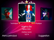 Wannabe w menu Just Dance