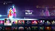 Hot Stuff on the Just Dance 2016 menu