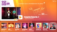 Hungarian Dance No. 5 on the Just Dance Now menu (2017 update, computer)