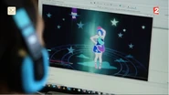 Satellite being used for testing by a Ubisoft employee for Just Dance Unlimited