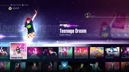 Teenage Dream on the Just Dance 2016 menu