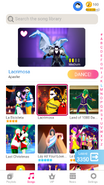 Lacrimosa on the Just Dance Now menu (phone)