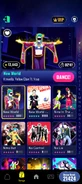 New World on the Just Dance Now menu (2024 update, phone)