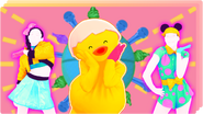 P1 and P2 on the icon for the "Eggs in a Basket" playlist on Just Dance Now (along with Happy Farm)
