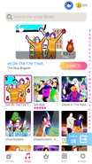 Get On The Fire Truck on the Just Dance Now menu (phone)