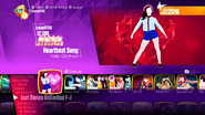 Heartbeat Song on the Just Dance 2018 menu