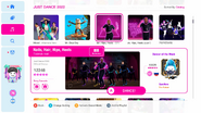 Nails, Hair, Hips, Heels (Official Choreo) on the Just Dance 2022 menu