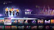 Worth It (Extreme Crew Version) on the Just Dance 2016 menu