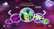 It’s Raining Men on the Just Dance 2 menu