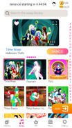 Time Warp on the Just Dance Now menu (re-updated, phone)