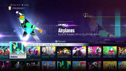 Just Dance 2016 menüsünde Airplanes