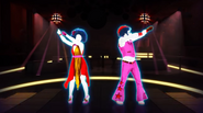 The "glitch" with P2's hair in the Just Dance Now version