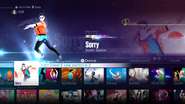 Sorry on the Just Dance 2016 menu