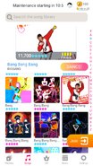 Bang Bang Bang (VIP Made Version) on the Just Dance Now menu (2020 update, phone)