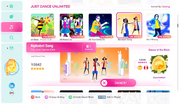 Alphabet Song on the Just Dance 2020 menu