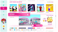 Ice Cream on the Just Dance 2020 menu