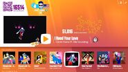 I Need Your Love on the Just Dance Now menu (2017 update, computer)