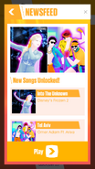 Just Dance Now release newsfeed (along with Into The Unknown)