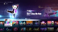 Don’t Stop Me Now (Panda Version) on the Just Dance 2016 menu