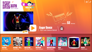 Sugar Dance on the Just Dance Now menu (2017 update, computer)