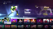 Summer (Fitness Dance) on the Just Dance 2016 menu