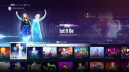 Let It Go on the Just Dance 2016 menu
