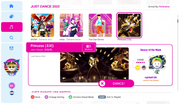 Princess (王妃) on the Just Dance 2022 menu