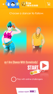 Just Dance Now coach selection screen (2017 update, phone)