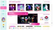 Time Warp on the Just Dance 2020 menu