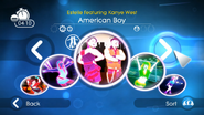 American Boy on the Just Dance: Summer Party menu