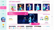 Let It Go on the Just Dance 2020 menu