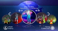 Step by Step on the Just Dance: Greatest Hits menu (Wii)