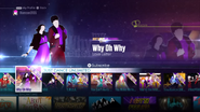 Why Oh Why on the Just Dance 2016 menu