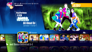 All About Us on the Just Dance 2018 menu