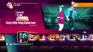 Crazy Little Thing Called Love on the Just Dance 2018 menu